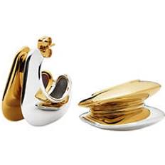 Missoma Hera Dome Double Ridge Medium Hoop Earrings - Gold