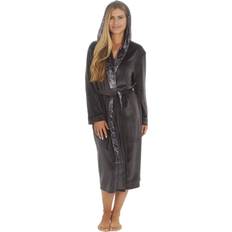 Grey Robes Luxury Ladies Velour Over The Knee Super Soft Robe - Grey
