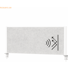 Skrivbordsskärmar Maul Tisch-Trennwand 120x50 cm Akustik hellgrau/weiß
