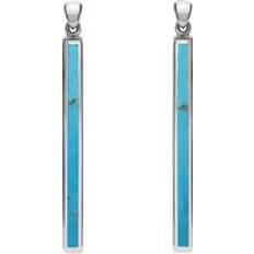 Turquoise Jewellery C W Sellors Sterling Silver Turquoise Long Slim Drop Earrings