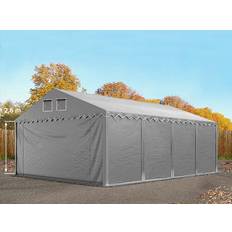 Toolport Lagertält 5x8 m 2,6 m Sidohöjd Med Bottenram PVC 800 Grå