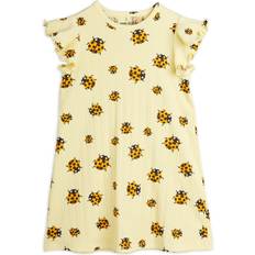 80/86 Barnkläder Mini Rodini Ladybugs Aop Wing Klänning - Yellow