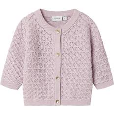 Knappar Koftor Name It Stickad Cardigan - Orchid Tatine