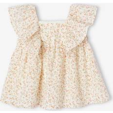 Vertbaudet Floral Occasion Wear Dress Butterfly Sleeves - Printed White