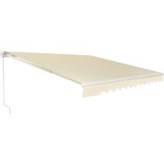 Markise 3m Cwy Markise Med Håndsving Aluminium Terrasse 3 x 2.5 m Beige