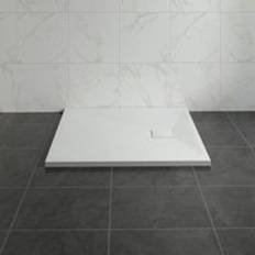700 x 700mm SMC White Square Slate Effect Bathroom Shower Tray