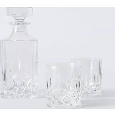 John Lewis Paloma Opera Crystal Glass 750ml Decanter & 2 Tumblers Gift Clear Bar Set