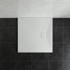 Showers NRG 800 x 800mm SMC White Square Slate Effect Bathroom Shower Tray