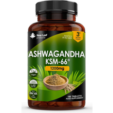 New Leaf Products Ashwagandha KSM 66-1200MG180Vegan Tablets