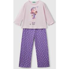 XS Nattplagg United Colors of Benetton Doll Print Pyjamas - Lilac