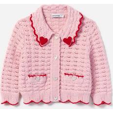 Red Cardigans Children's Clothing Self-Portrait Girls Knit Cardigan - Pink Cotton