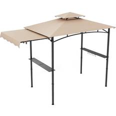 Beige Barbecue Canopy Tent Grill Gazebo 318 x 153 x 250 cm