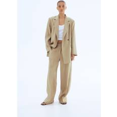 Beige linen suit H&M Linen Blend Trousers - Beige