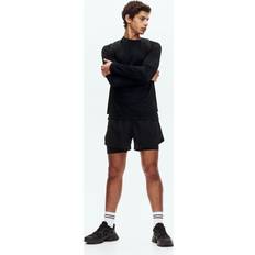 H&M Men Clothing H&M Double-layered Sports Shorts with DryMove - Black