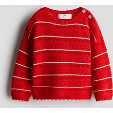 Girls Knitted Sweaters Children's Clothing H&M Girls Pointelle Knit Cotton Jumper - Red