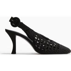 H&M Braided Canvas Slingbacks - Black