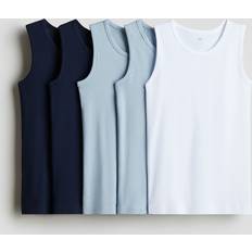 Linnen H&M 5-Pack Tanktop I Bomull - Marinblå/Ljusblå