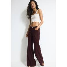 H&M Dam Brun Vid Byxa I Linmix - Mörkbrun