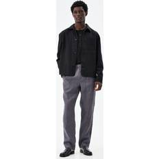 H&M Men Regular Fit Linen Trousers - Grey