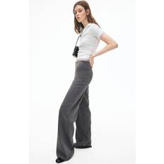 H&M Wide Twill Trousers - Grey