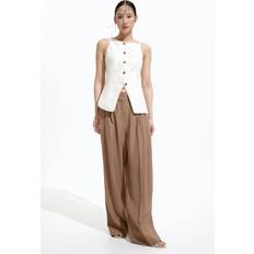 Hvid Veste H&M Dame Vest Med Markeret Talje - Hvid