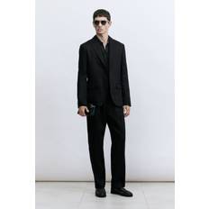 H&M Herre Sort Habitbukser i Hørblanding Regular Fit -