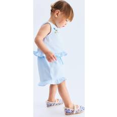 H&M Embroidery-Detail Poplin Set - Blue