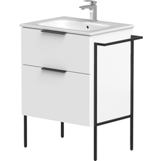 Hill Ceramic Tvättställsskåp Velira Vit Matt 60 cm med Handfat