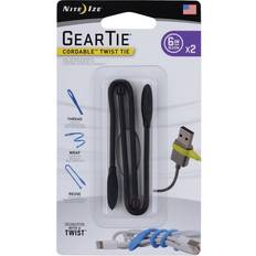 Nite Ize Gear Tie 6-Inch Black 2 Pack