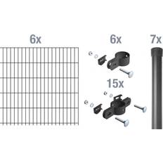 Zaun-Sets Alberts Alberts Komplettset Zaun-Set 150 cm 12 m Anthrazit