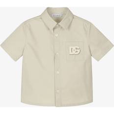 Beige Shirts Dolce & Gabbana Baby Boys Beige Dg Logo Cotton Shirt Beige