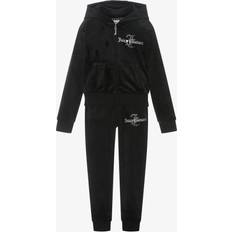 Juicy Couture Diamante Hood Slim Jogger Set - Svart