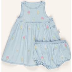 Organic Cotton Dresses Stella McCartney Kids Girls Ice Cream Dress - Blue Chambray