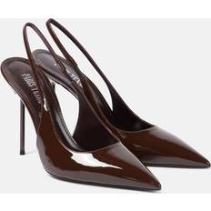 Paris Texas Lidia 105 Patent Leather Slingback Pumps - Black