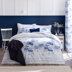 Dunelm Chinoiserie & Duvet Cover White, Blue (200x200cm)