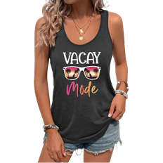 Shein Sunglasses & Casual Tank Top With Letter Print