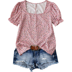 Shein Women Casual Floral Puff Sleeve Blouse