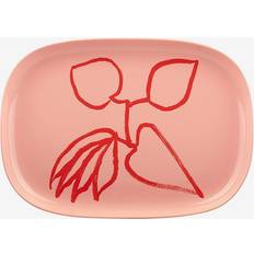 Opvaskemaskineegnede - Rød Serveringsfade & Bakker Marimekko Ukonhattu 23 x 32 cm Salmon Red Serveringsfad