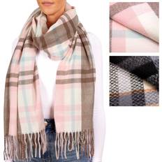 Brubaker Scarfs For Women Winter Pashmina Tartan Check Cashmirillo Shawls Wraps - 28x79"