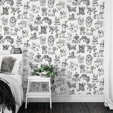 Muriva Wallpapers Muriva Pooches Mono Albany Wallpaper 7 x 53 x 7 cm