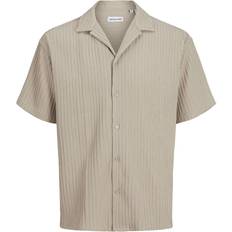 Beige Shirts Children's Clothing Jack & Jones Kids' Textured Resort Shirt Oxford Tan