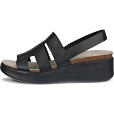 Ecco Sandaletter ecco Flowt Wedge Cork Sandale Compensée Liège Et Cuir - Noir