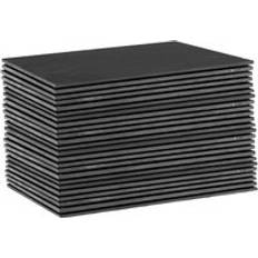 Cloths & Tissues Argon Tableware Linea Rectangle Slate Placemats 35cm x 25cm 24x Large Natural Stone Place Mat Black