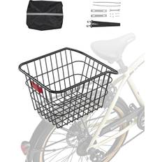 VEVOR Rear Bike Basket Metal Wire Bicycle Basket Reflective Tail Light Cover