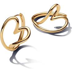 Pandora Gold Heart Hoop Earrings