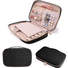 Black Jewellery Boxes Zeuxo Travel Jewelry Organizer Case Portable Storage Bag - Necklaces