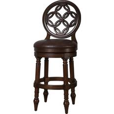 New Ridge Home Goods Upholstered 31in Bar with Back and Swivel Seating Stool