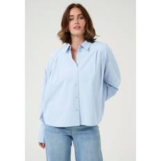 Kaffe Dame Bluser Kaffe Haily Skjorte Chambray - Blå