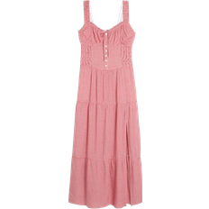 Hollister Maxikjole Med Broderede Huller - Hvid