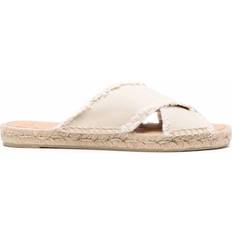 Crossover-Strap Flat Espadrilles - White